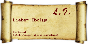 Lieber Ibolya névjegykártya